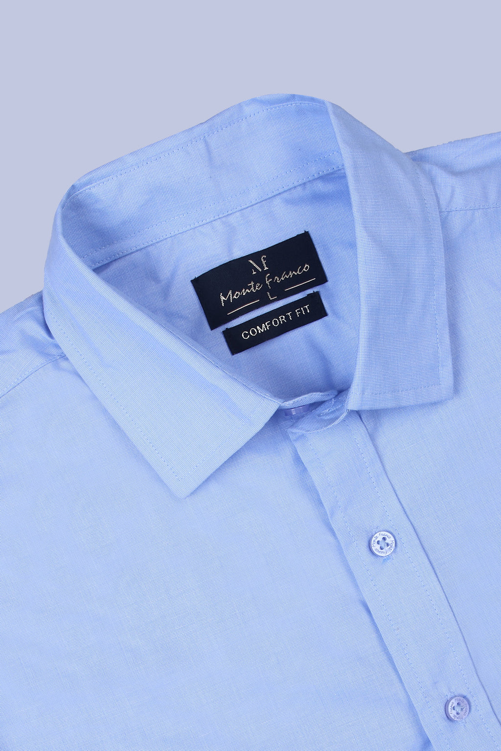 Pikmee Monte Franco Men's Regular Fit Formal Shirt - Light Blue