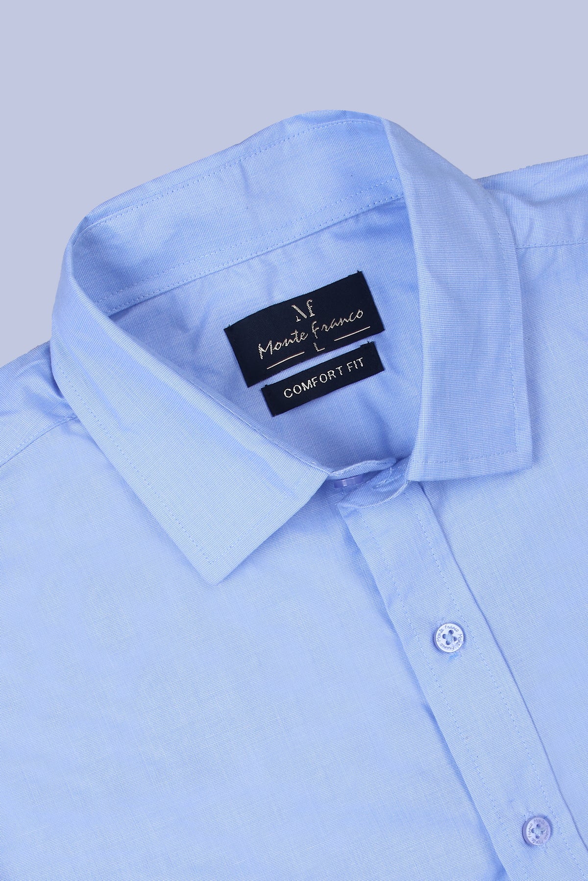 Pikmee Monte Franco Men's Regular Fit Formal Shirt - Light Blue