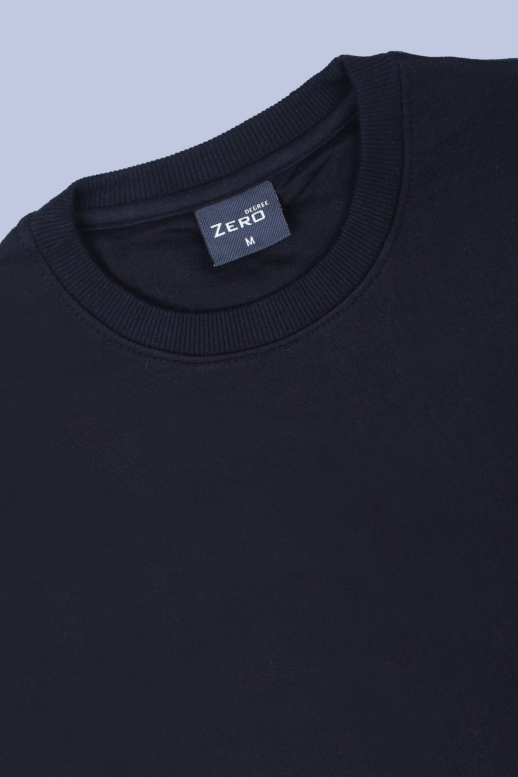 Pikmee Zero Degree Men's Crew Neck Cotton Fleece Sweatshirt - Black