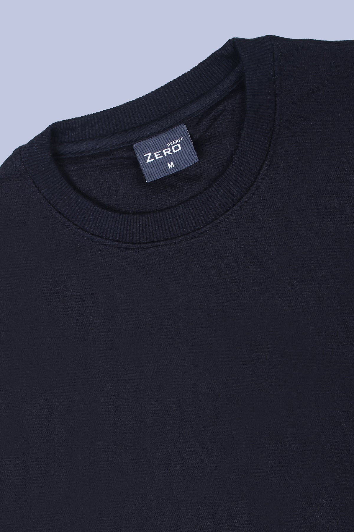 Pikmee Zero Degree Men's Crew Neck Cotton Fleece Sweatshirt - Black