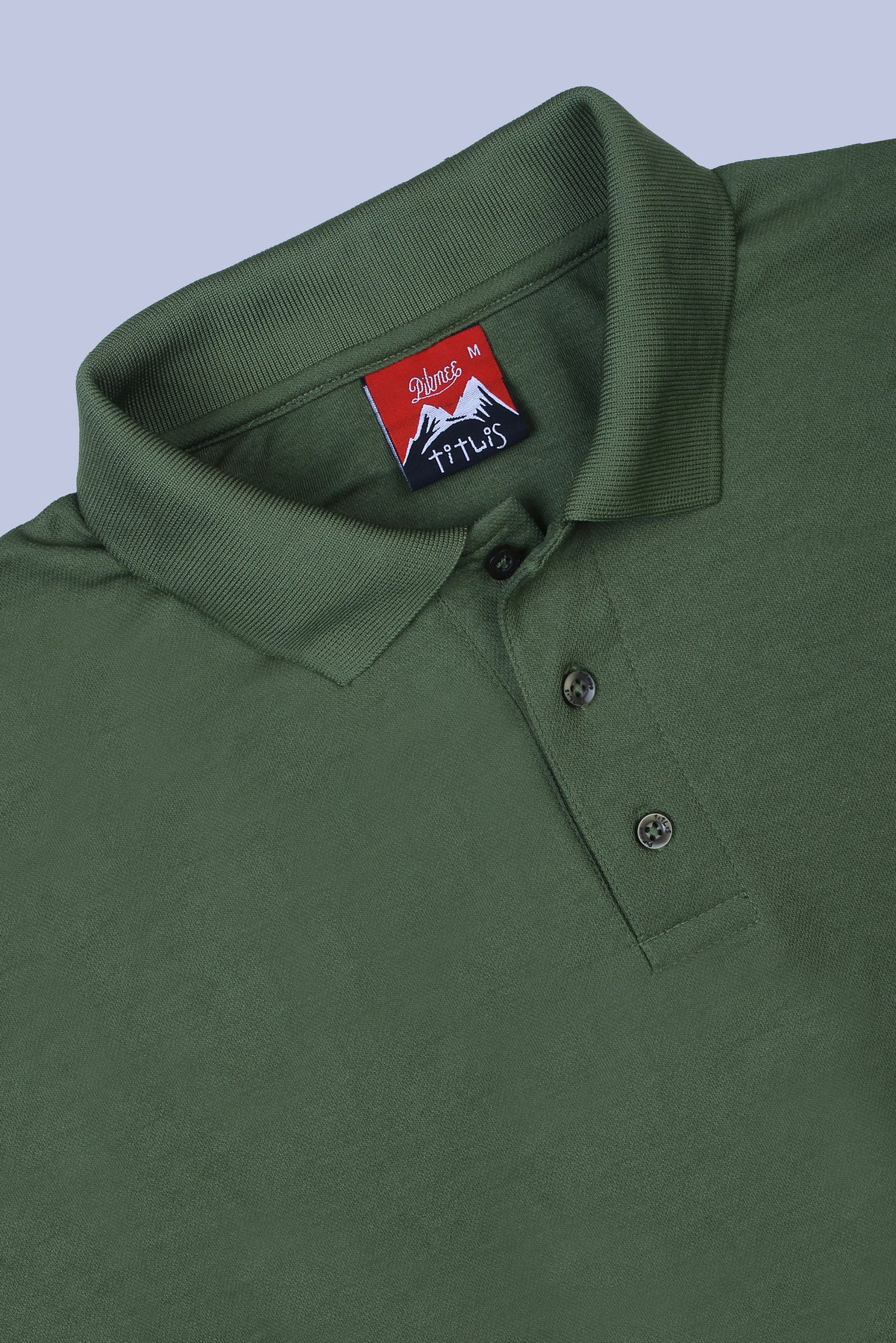 PIKMEE Titlis Polo T-Shirt in Olive - image 6