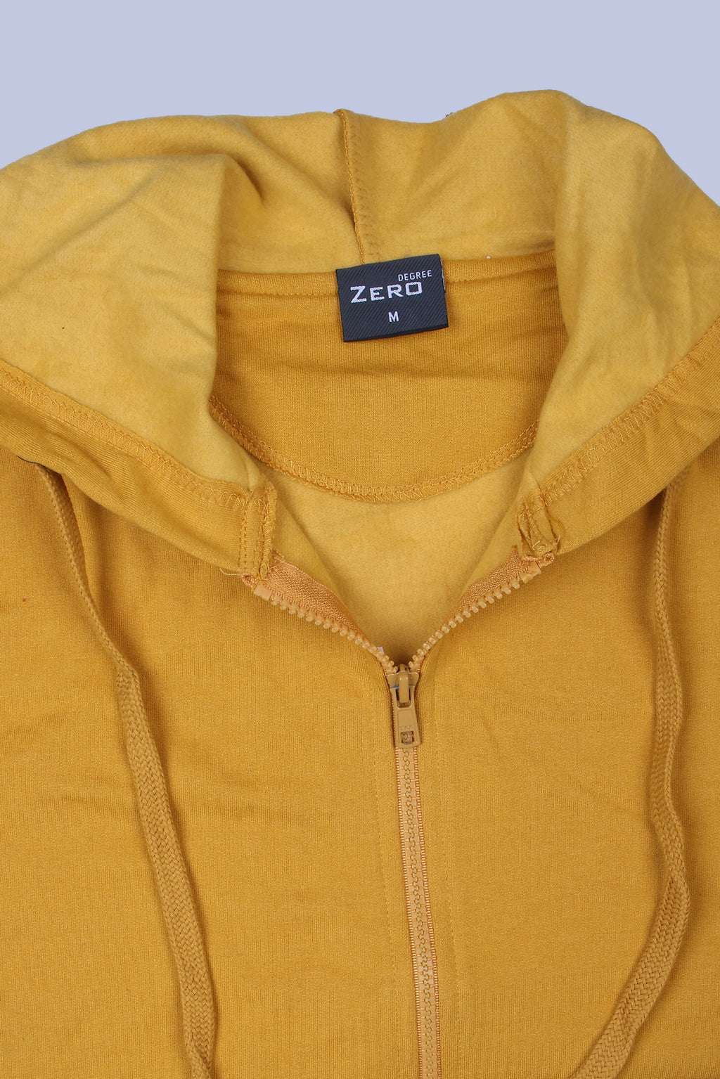 Pikmee Zero Degree Men's Zippered Hooded Sweatshirt - Mustard