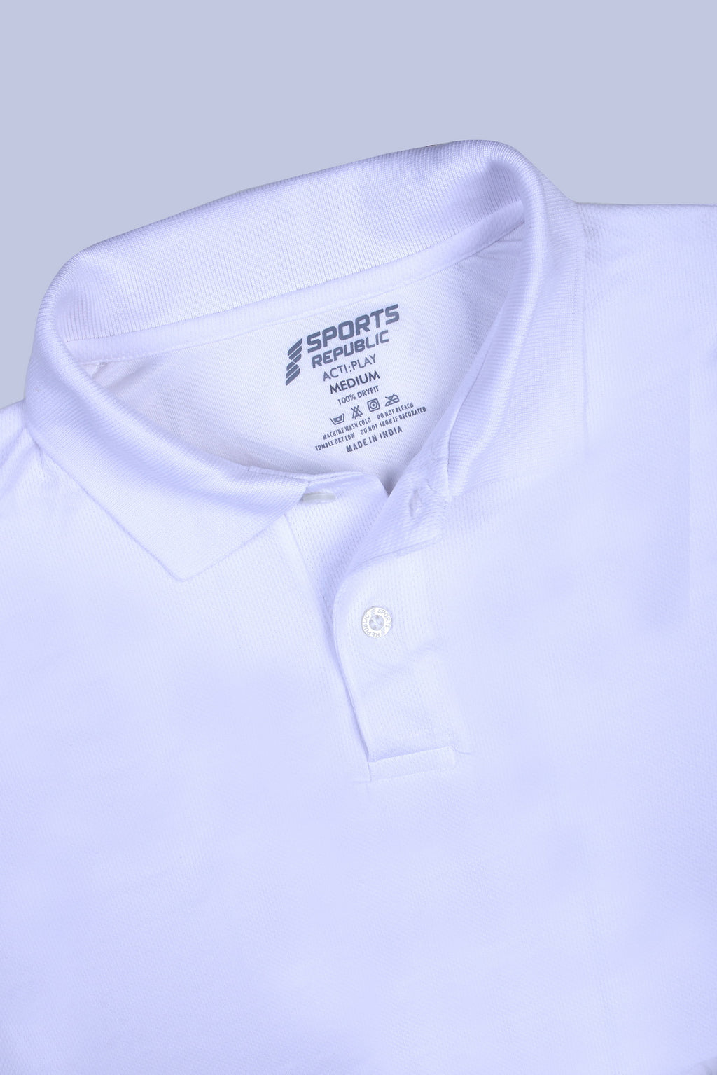 Sports Republic Acti-Play Dryfit Polo T-Shirt in White - 5