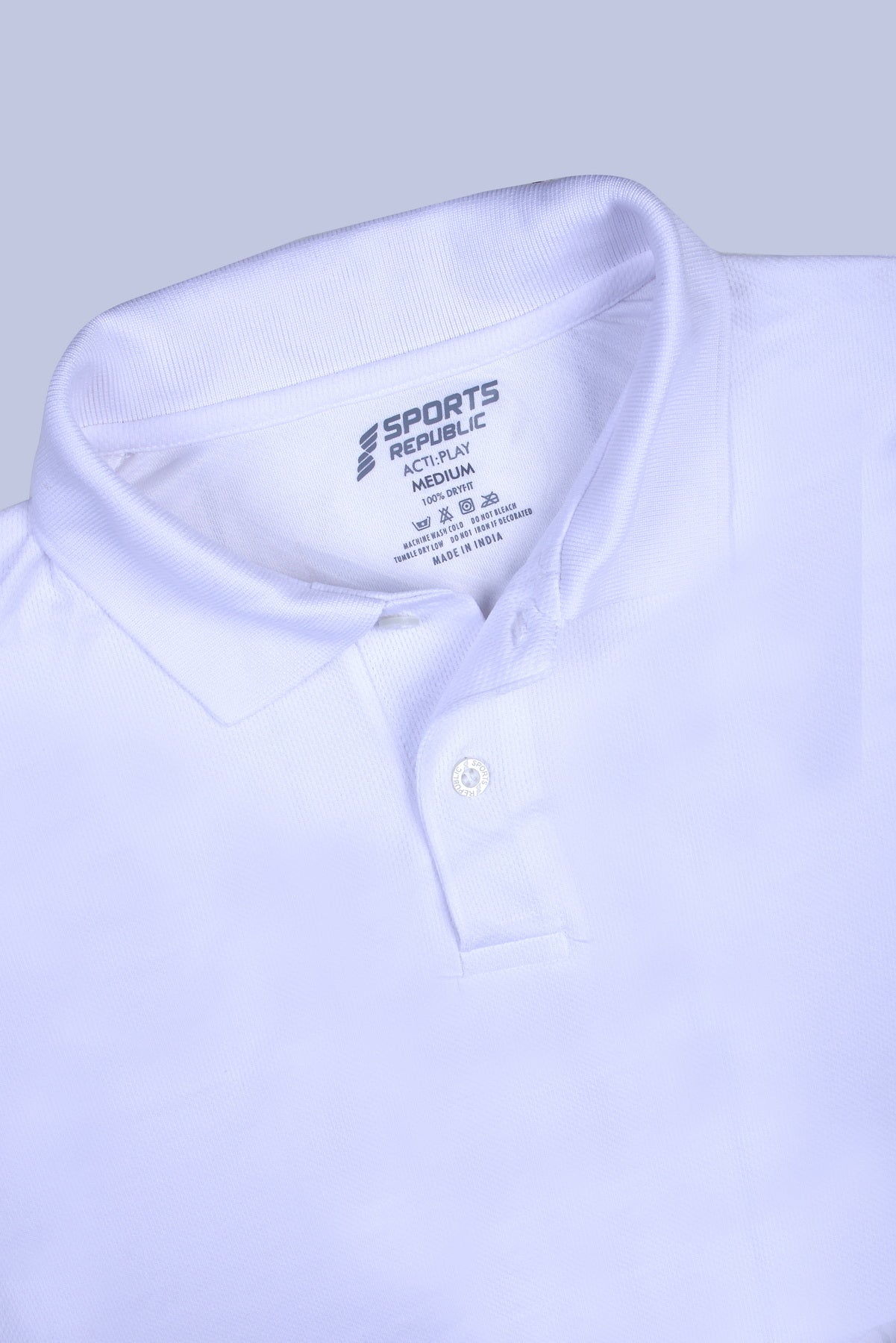 Sports Republic Acti-Play Dryfit Polo T-Shirt in White - 5