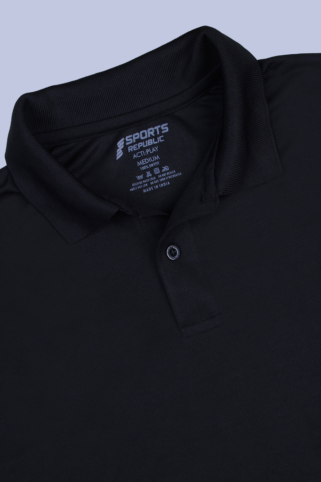 Sports Republic Acti-Play Dryfit Polo T-Shirt in Black - 5