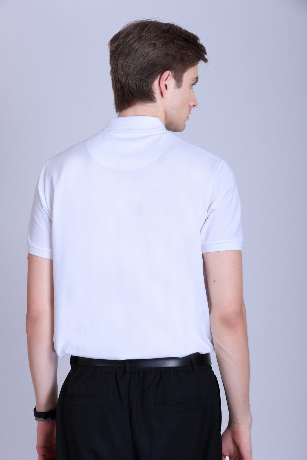 WINBARG Solid Stretch Polo T-Shirt in White - image 5