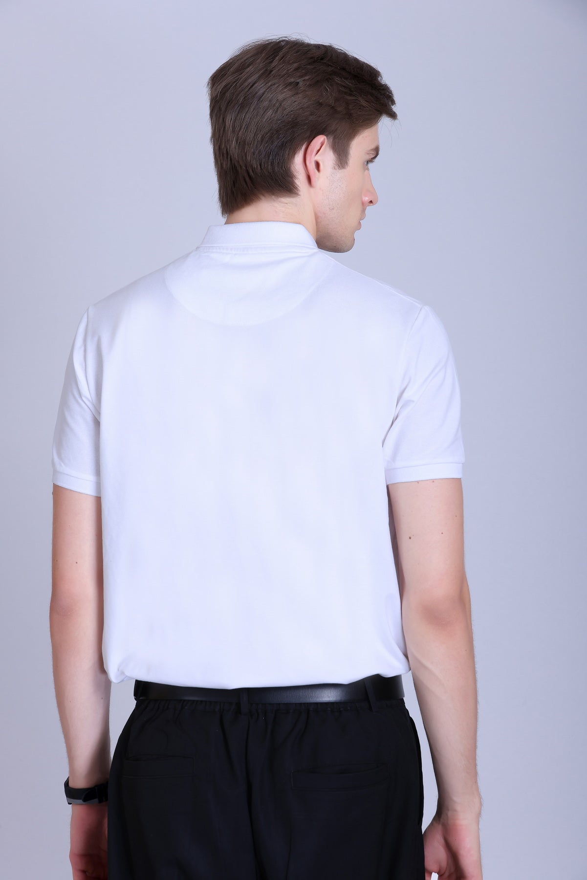 WINBARG Solid Stretch Polo T-Shirt in White - image 5
