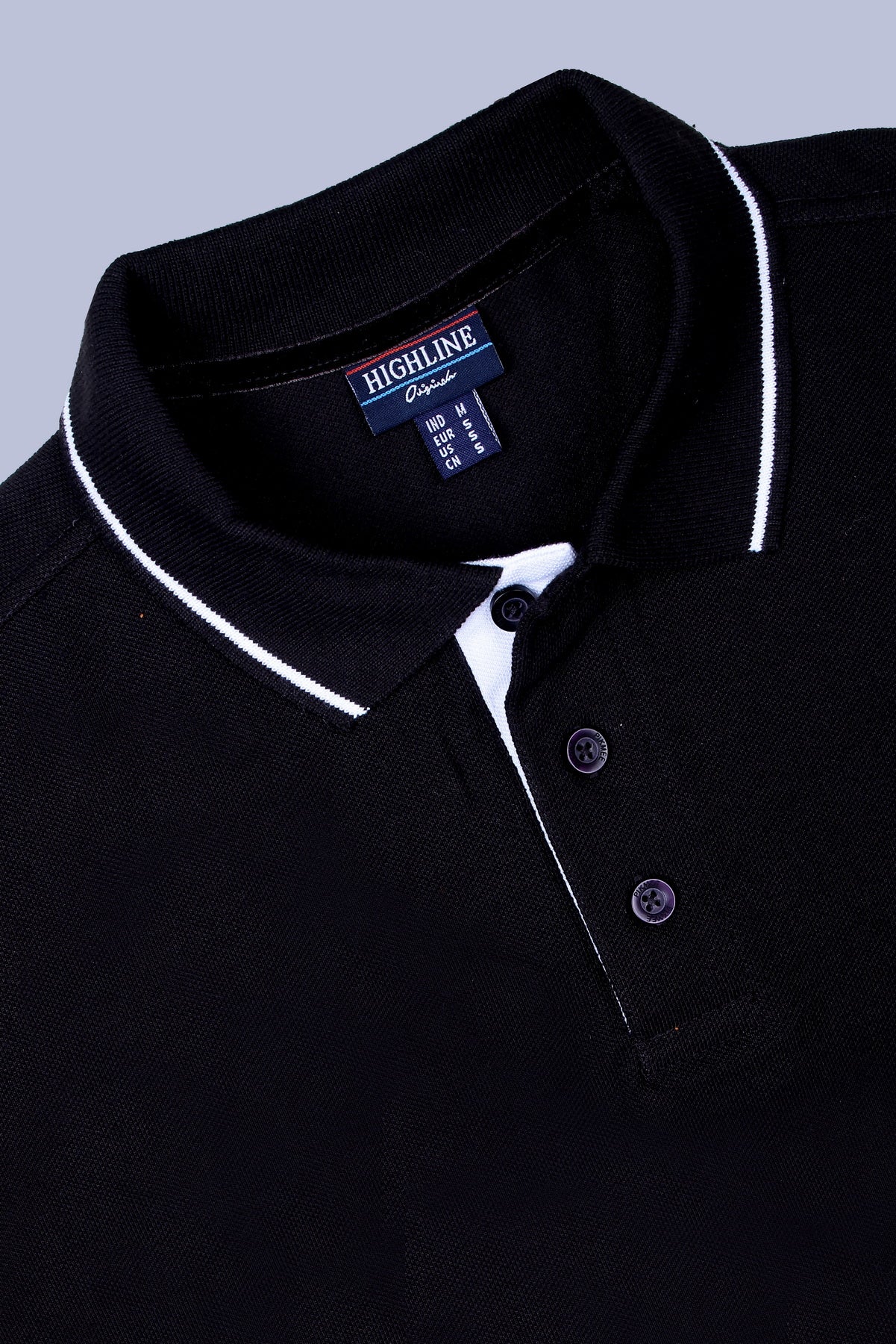 PIKMEE Highline Polo T-Shirt in Black with White - image 6