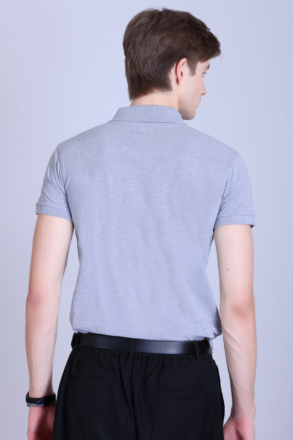 WINBARG Eco-Tees Polo T-Shirt in Grey Melange - image 5