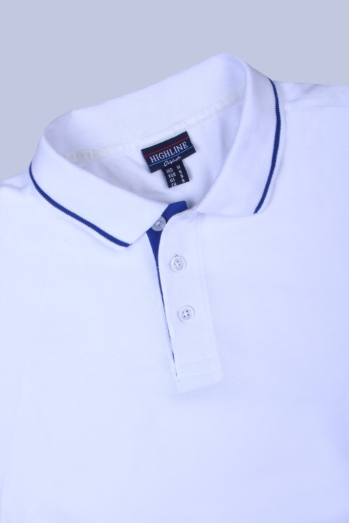 PIKMEE Highline Polo T-Shirt in White with Royal Blue - image 6