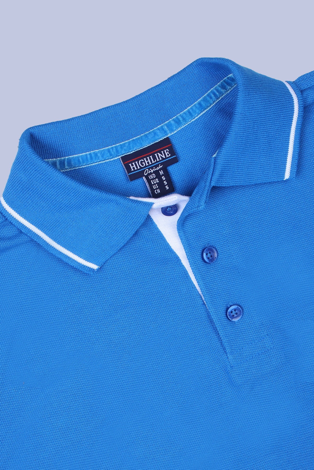 PIKMEE Highline Polo T-Shirt in Turquoise Blue with White - image 6