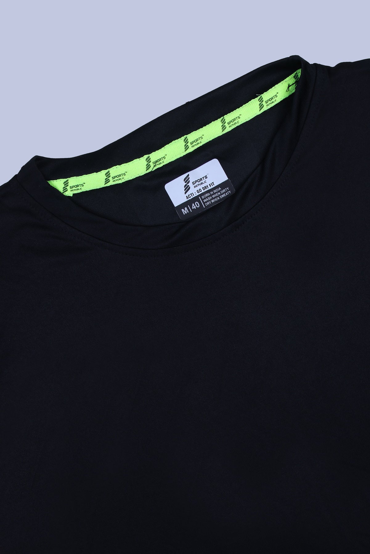 Sports Republic Acti-Go Dryfit Crew Neck T-Shirt in Black - 5
