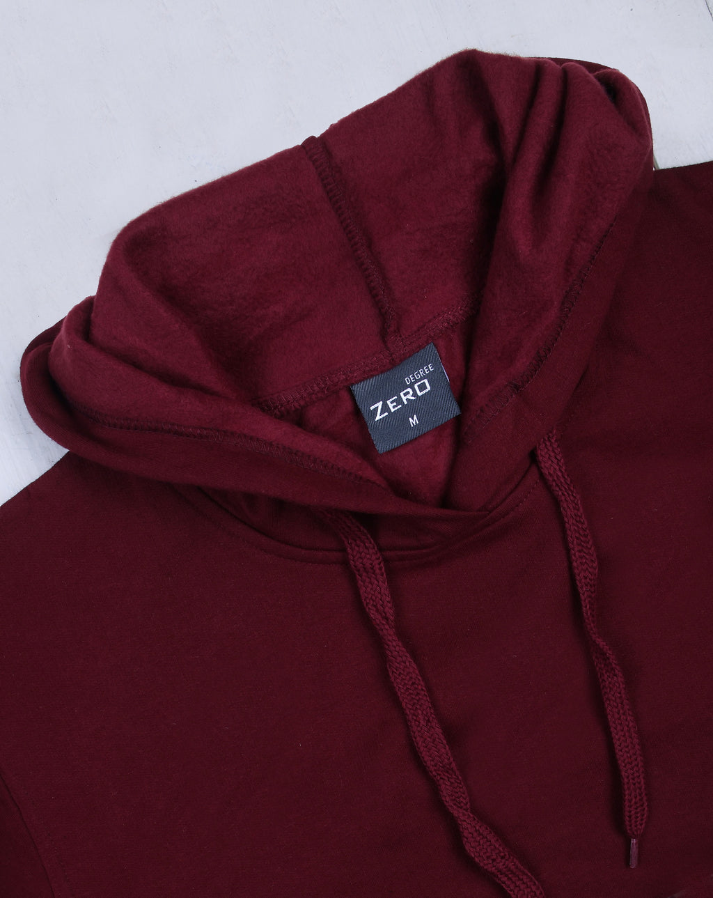 Pikmee Zero Degree Men's Pullover Hooded Sweatshirt - Maroon