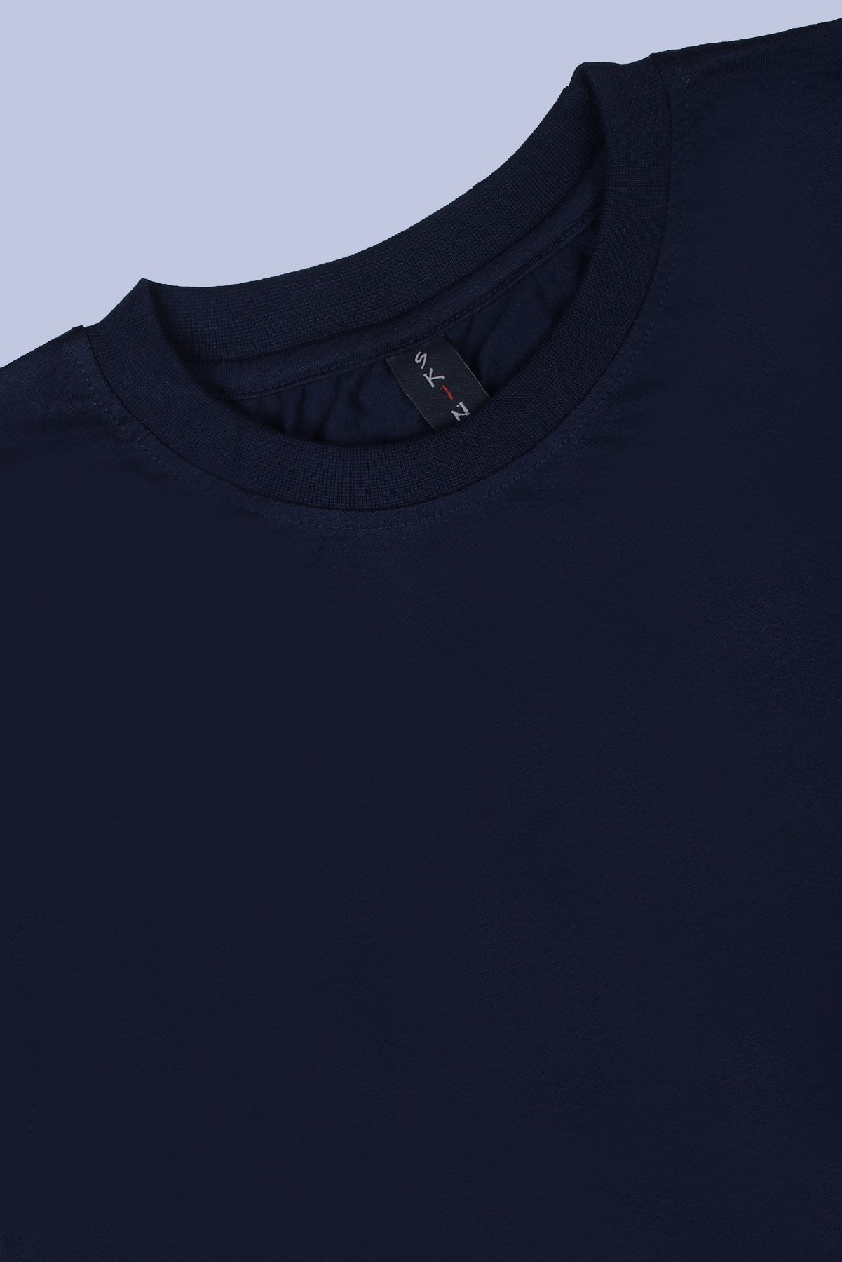 PIKMEE Skinta Bio Wash Crew Neck T-Shirt in Navy Blue - image 6