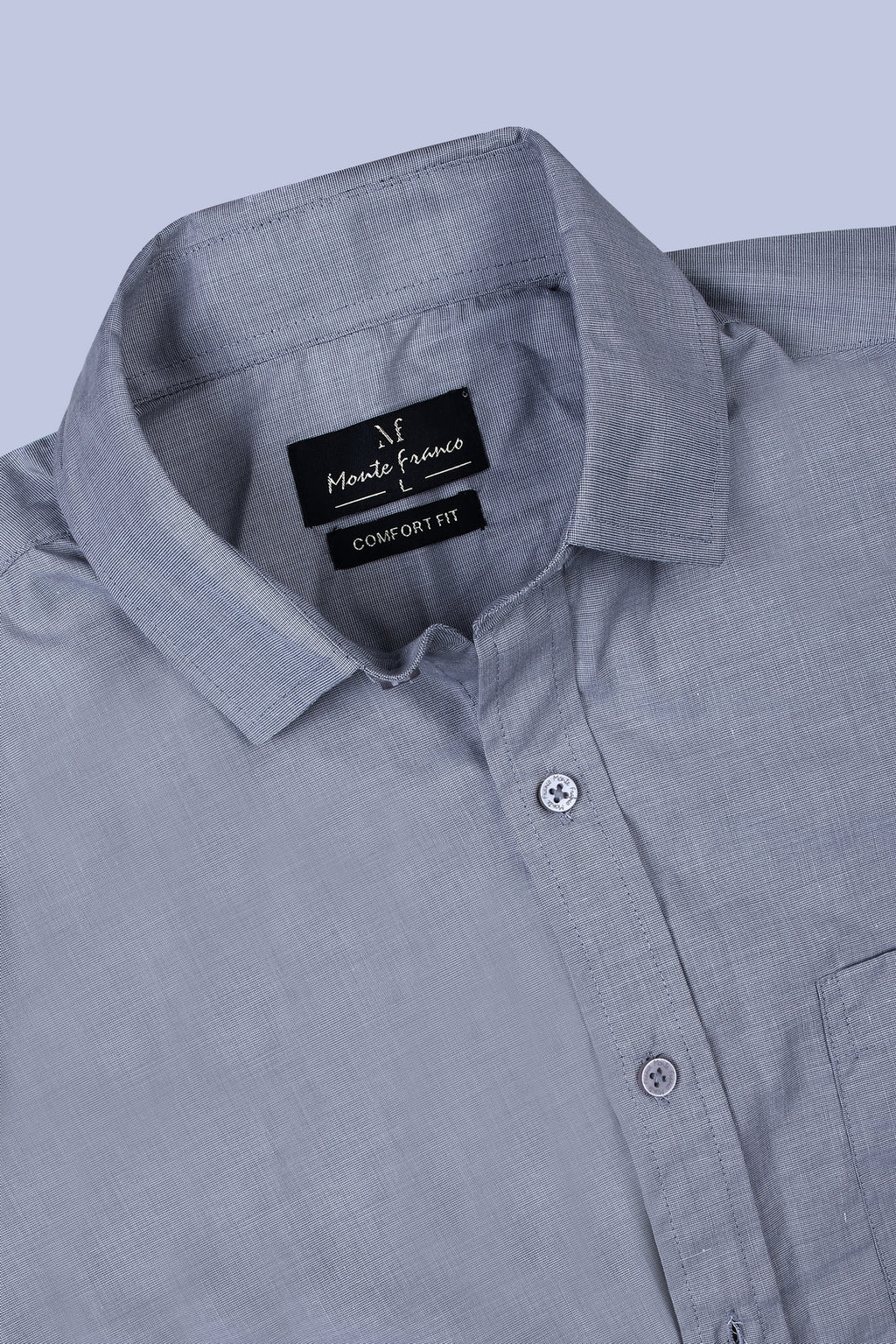 Pikmee Monte Franco Men's Regular Fit Formal Shirt - Grey