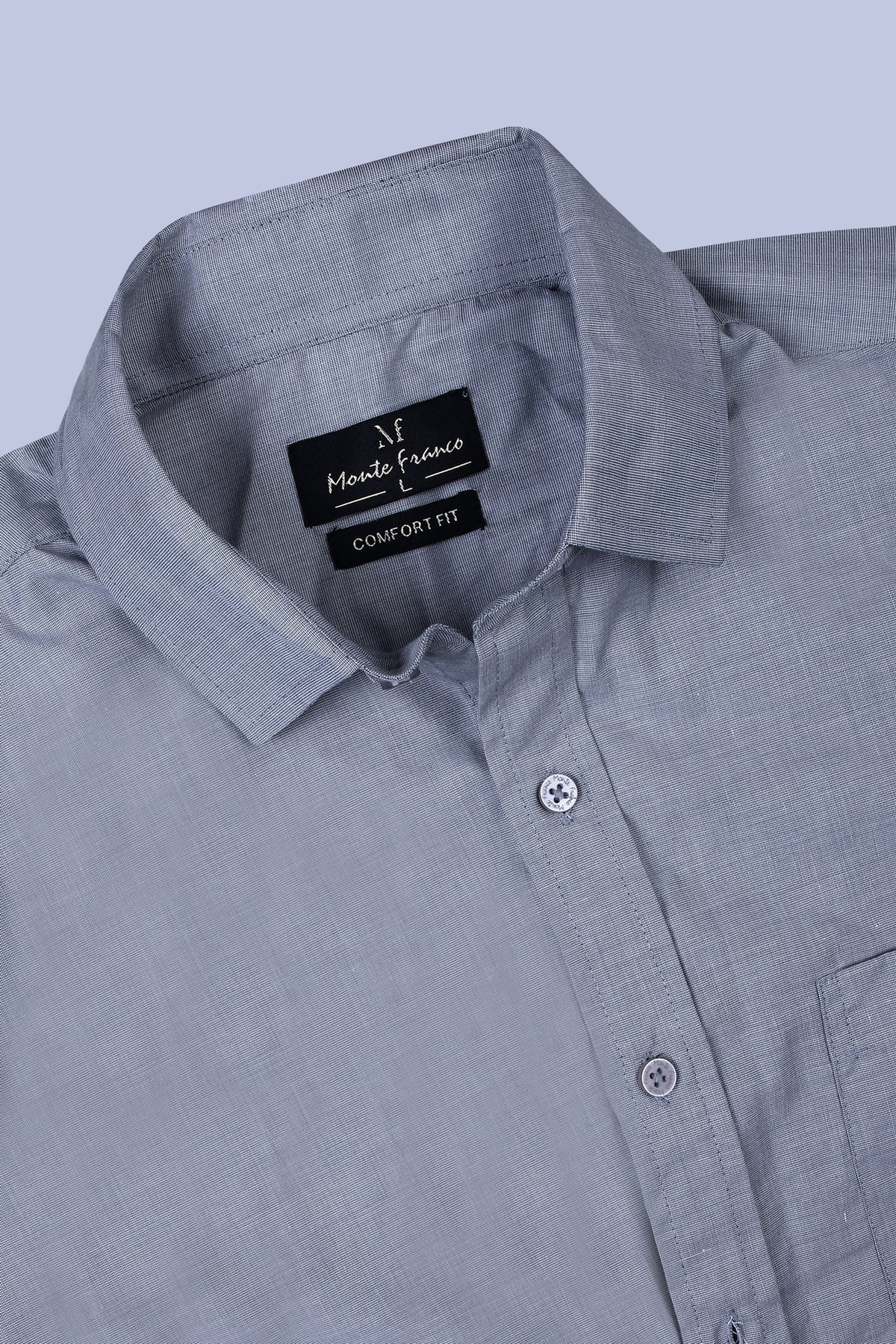 Pikmee Monte Franco Men's Regular Fit Formal Shirt - Grey