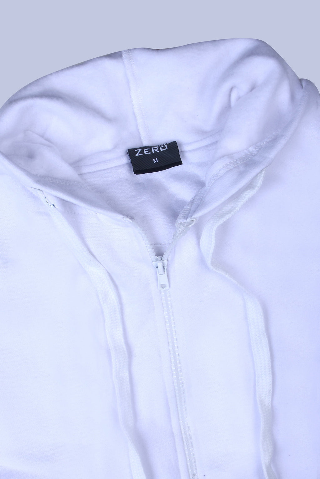 Pikmee Zero Degree Men's Zippered Hooded Sweatshirt - White