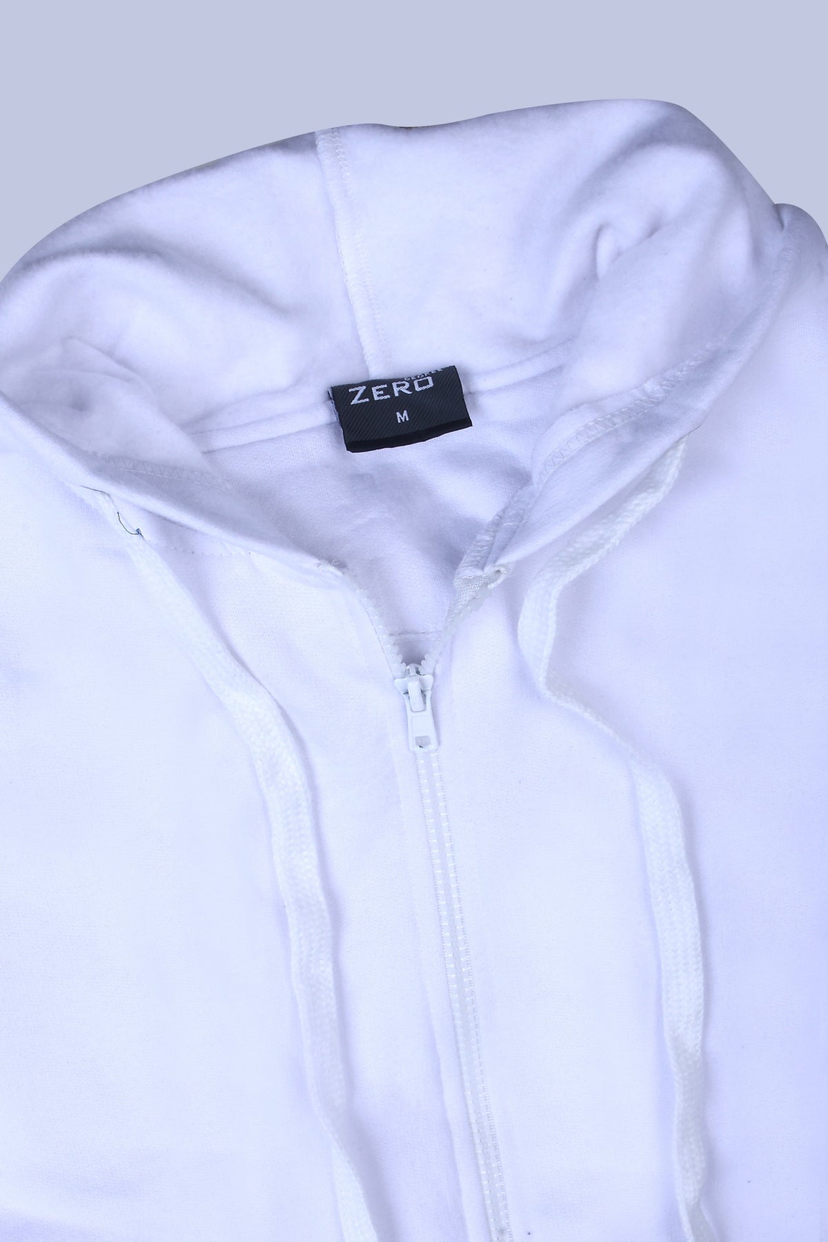 Pikmee Zero Degree Men's Zippered Hooded Sweatshirt - White