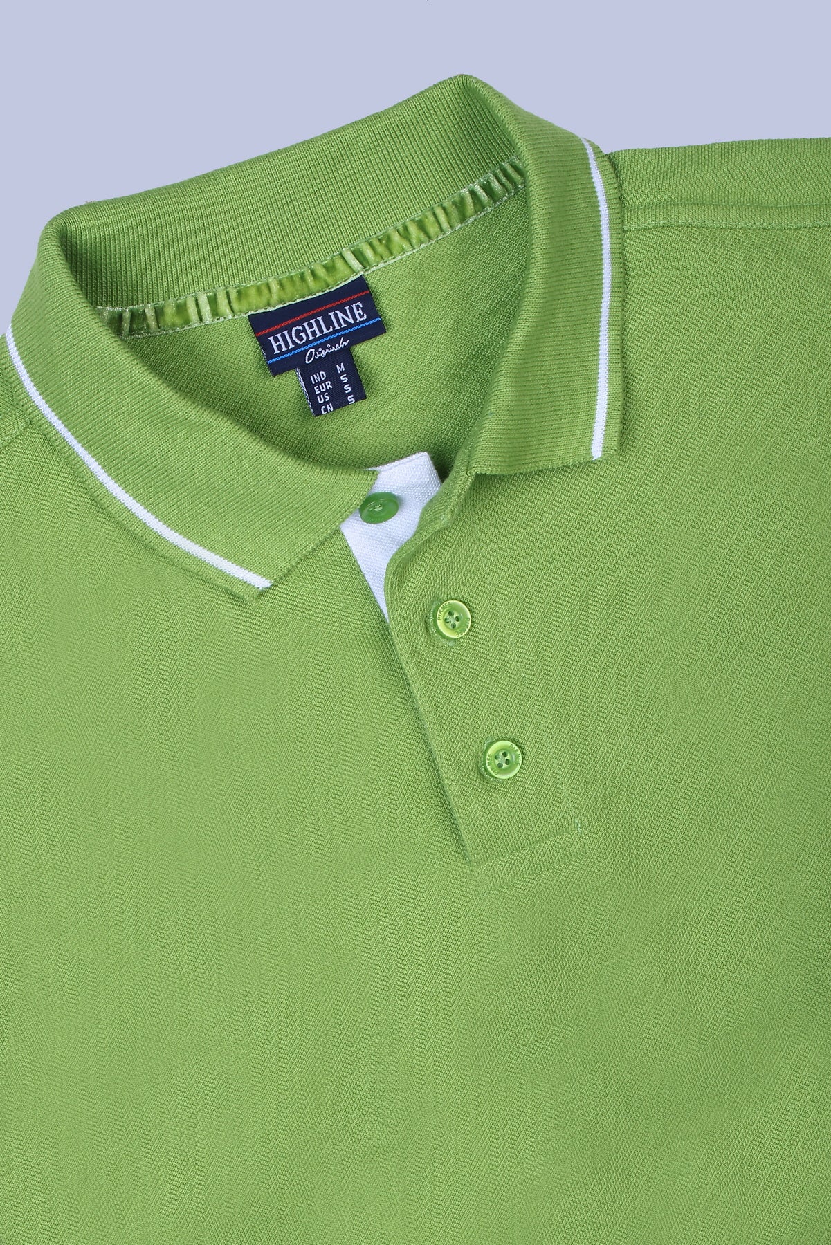 PIKMEE Highline Polo T-Shirt in Apple Green with White - image 6