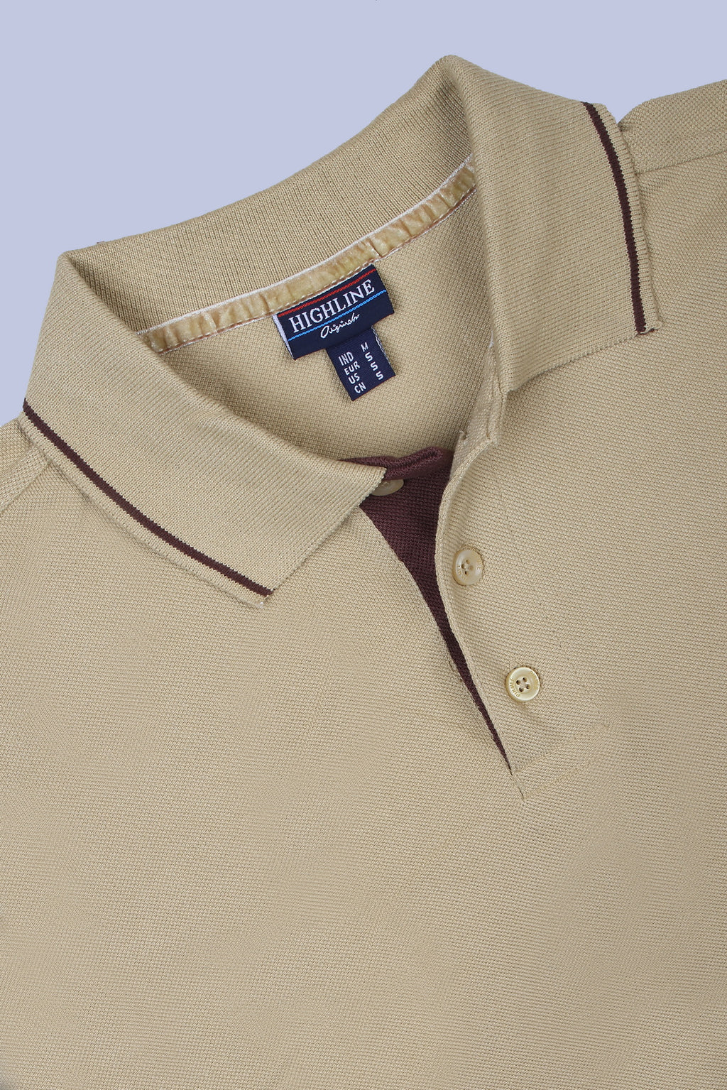 PIKMEE Highline Polo T-Shirt in Beige with Brown - image 6