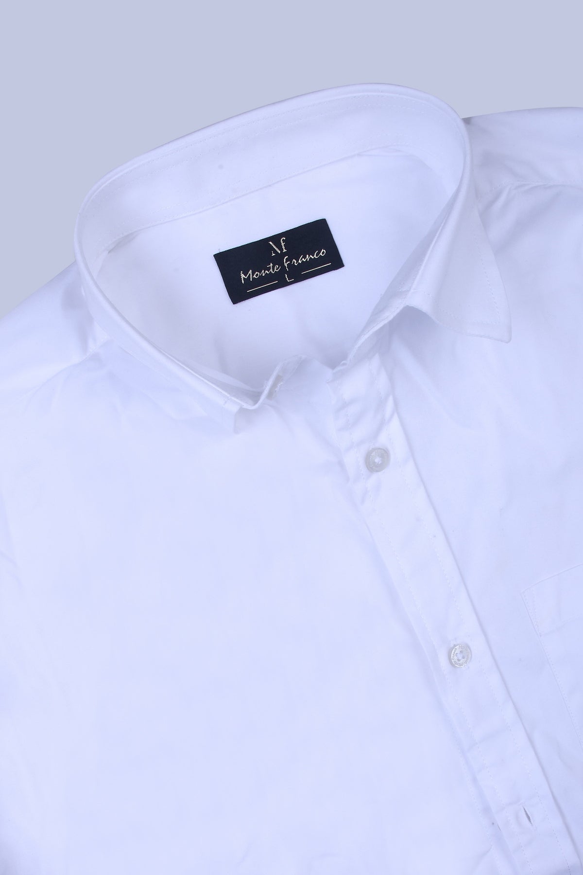 Pikmee Monte Franco Men's Regular Fit Formal Shirt - White