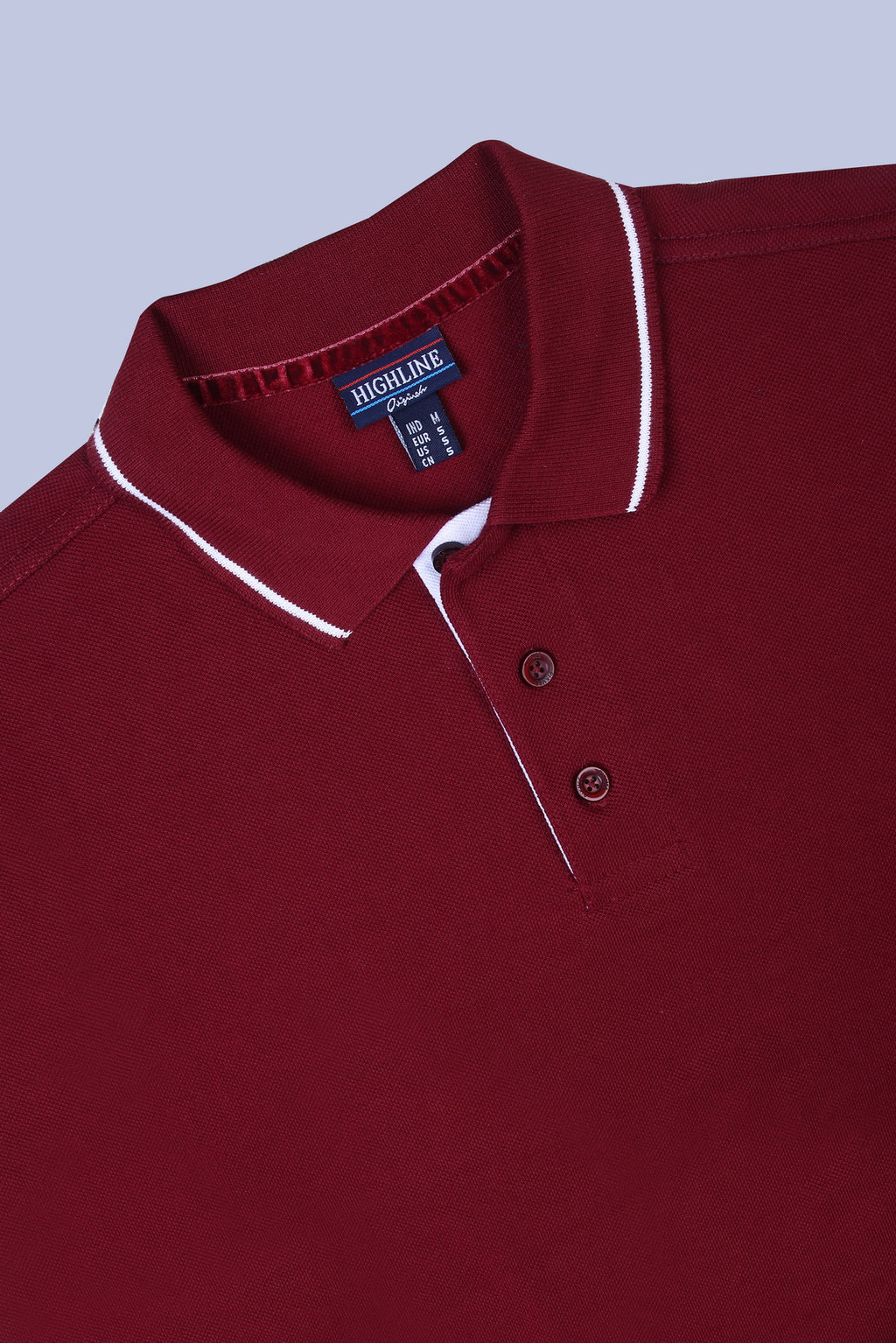 PIKMEE Highline Polo T-Shirt in Maroon with White - image 6