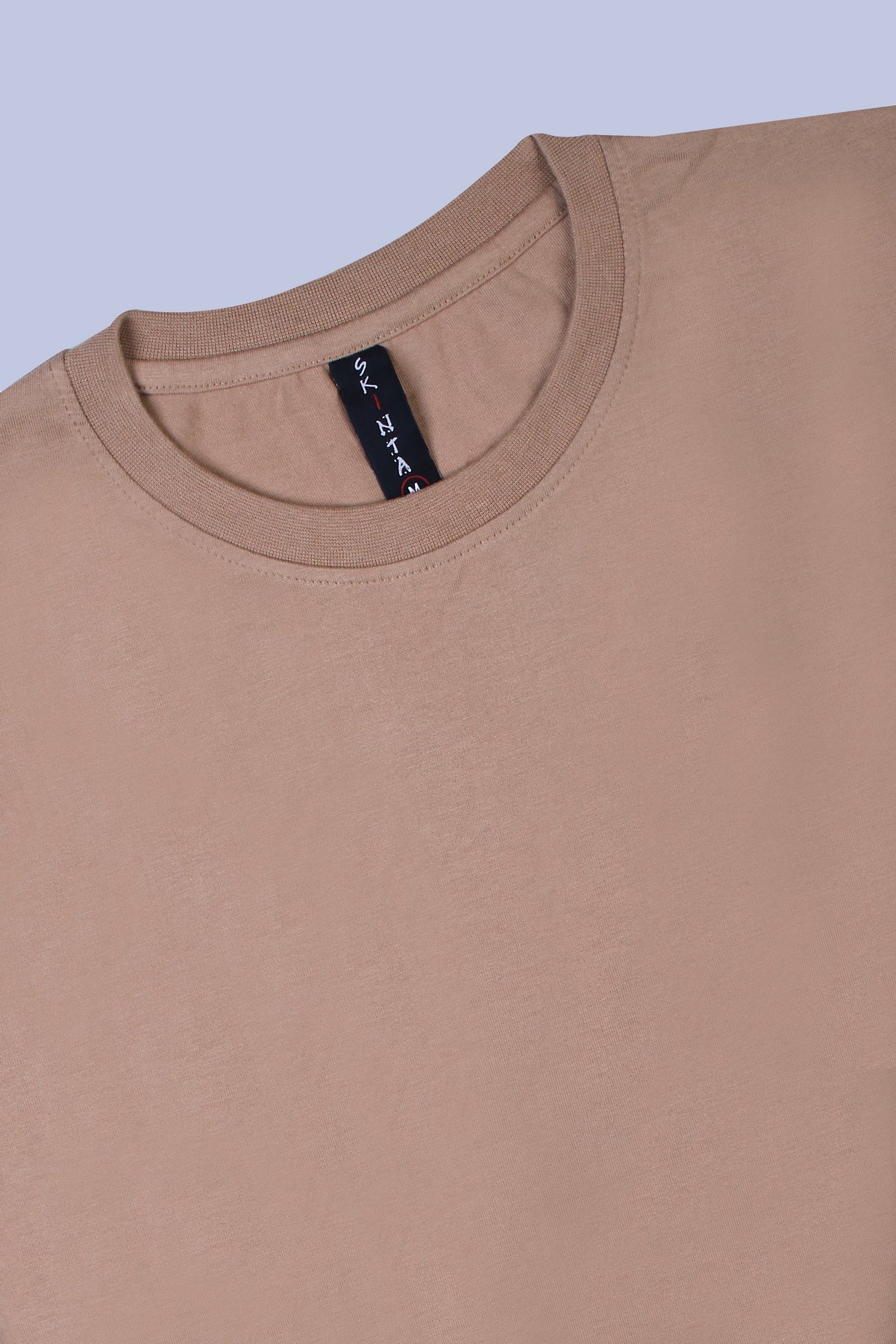 PIKMEE Skinta Bio Wash Crew Neck T-Shirt in Dark Beige - image 6