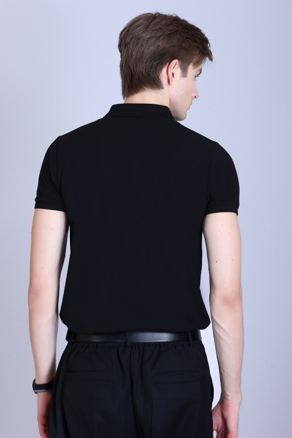 WINBARG Solid Stretch Polo T-Shirt in Black - image 5