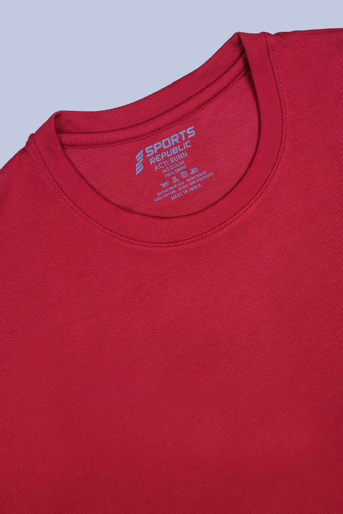 Sports Republic Acti-Runn Dryfit Crew Neck T-Shirt in Maroon - 5