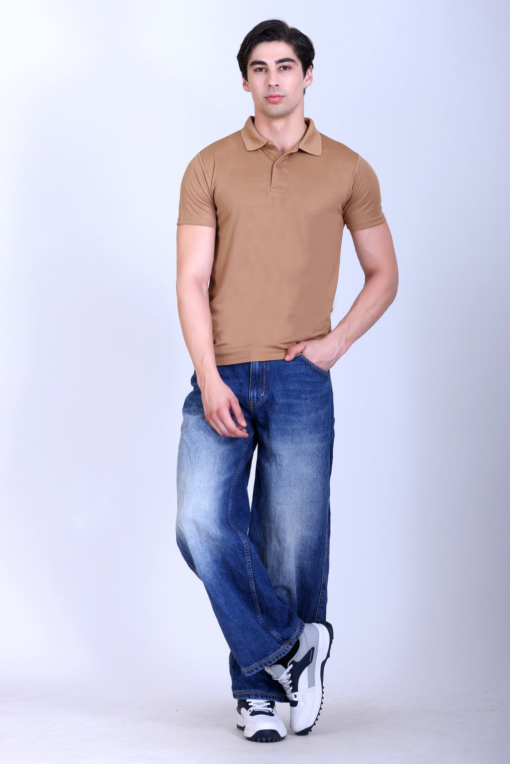 Sports Republic Acti-Play Dryfit Polo T-Shirt in Beige - 6