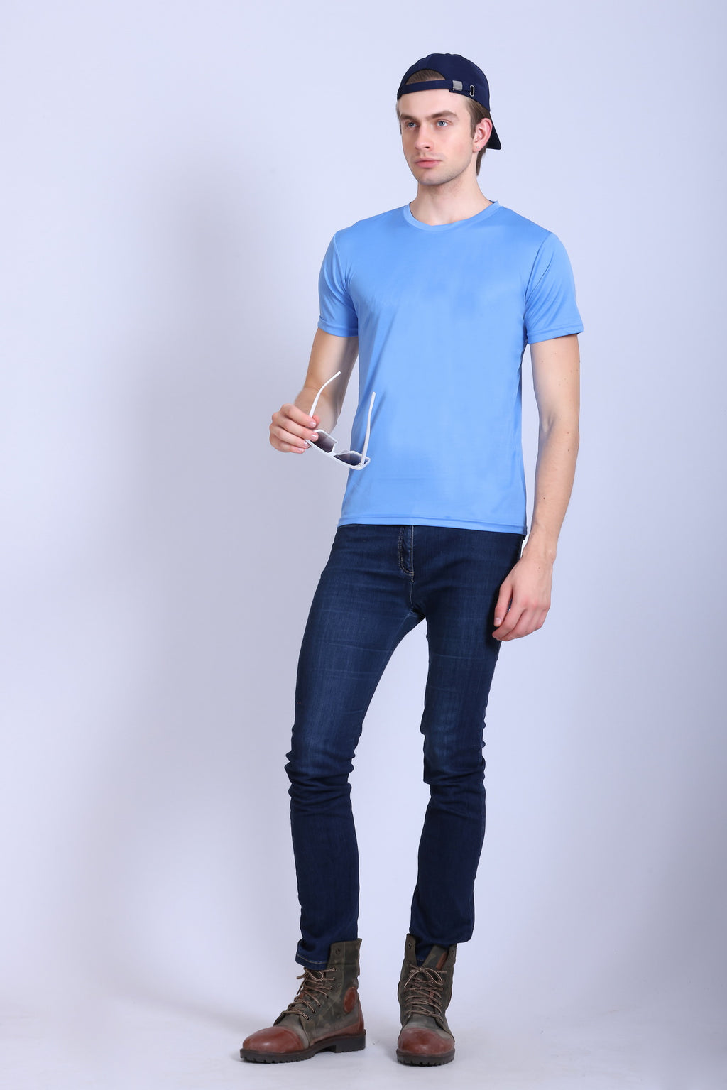 Sports Republic Acti-Go Dryfit Crew Neck T-Shirt in Sky Blue - 6
