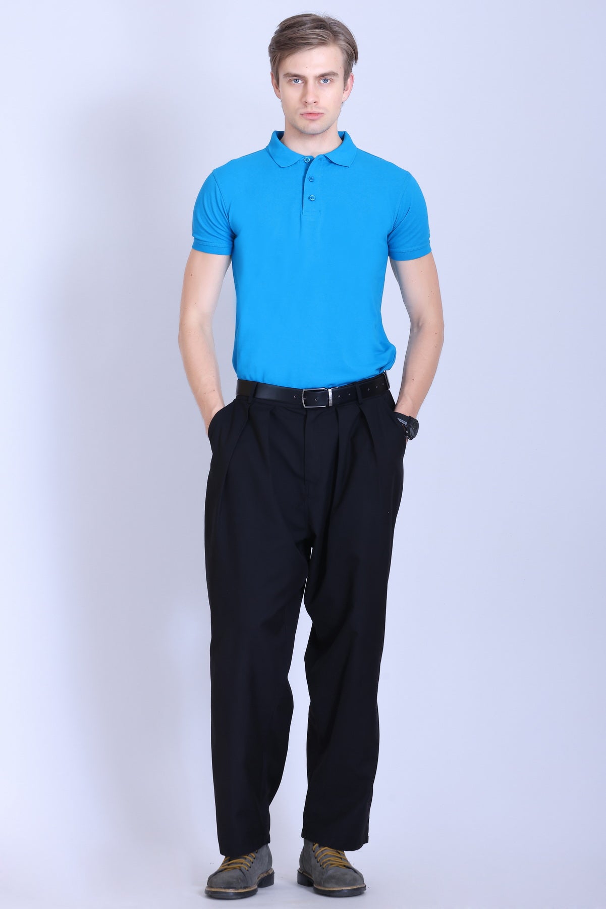 PIKMEE Fastees Polo T-Shirt in Aqua Blue - image 7