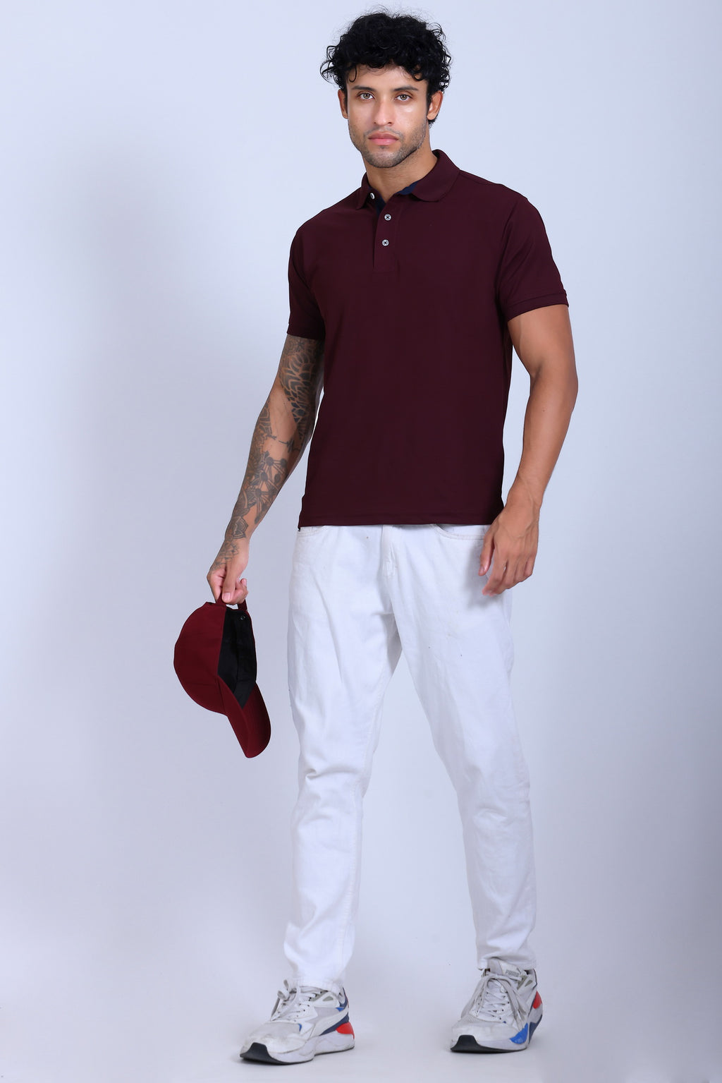 WINBARG Spanish Polo T-Shirt in Wine - image 6