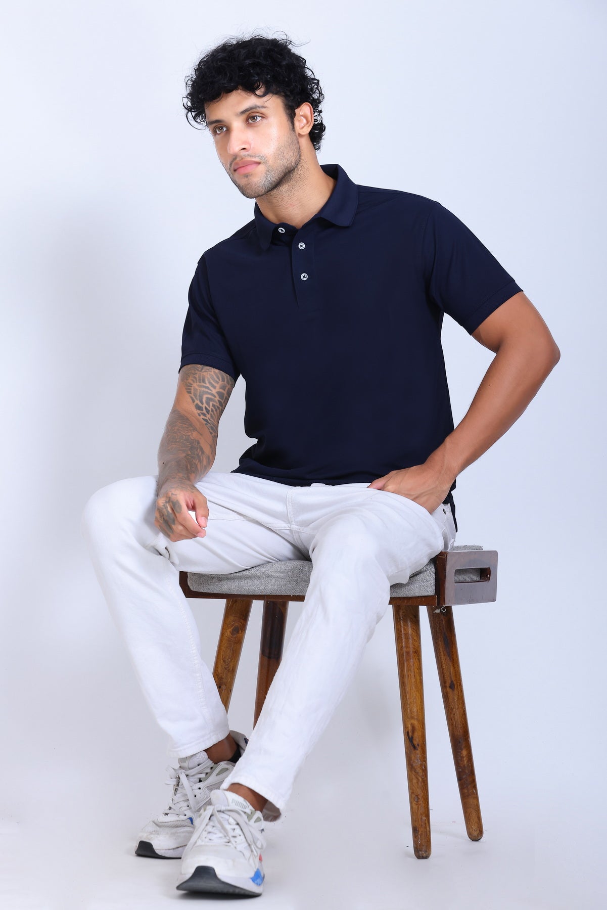 WINBARG Spanish Polo T-Shirt in Mountain Blue - image 6