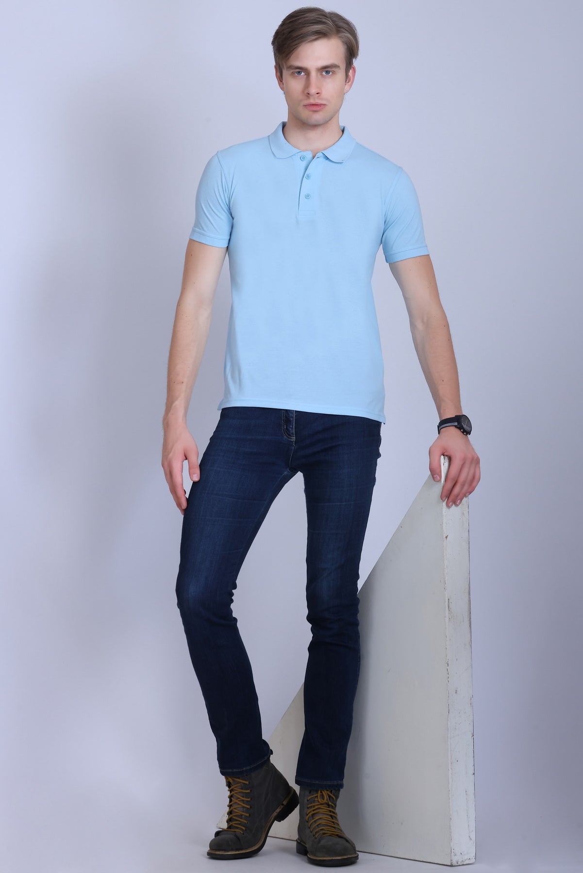 PIKMEE Fastees Polo T-Shirt in Ice Blue - image 7