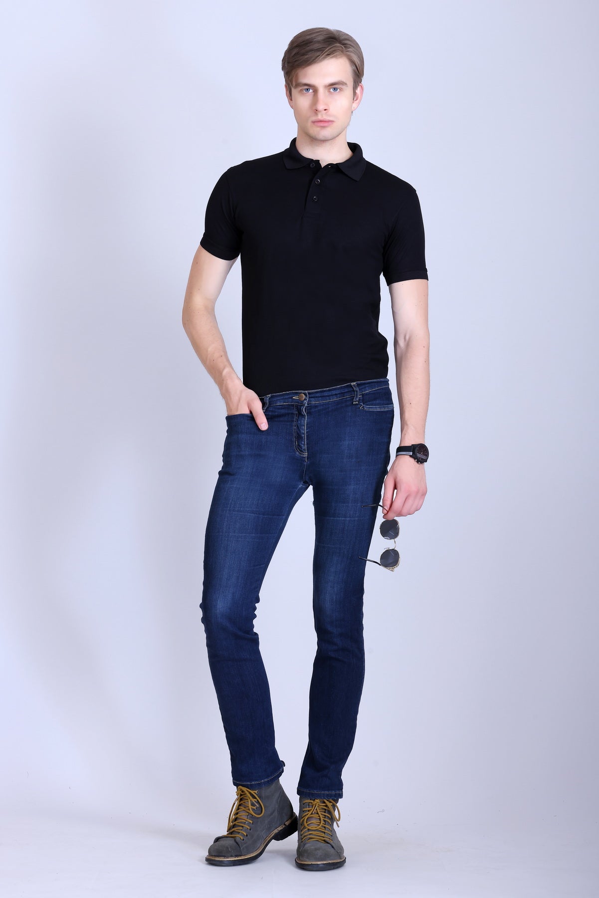 PIKMEE Titlis Polo T-Shirt in Black - image 7
