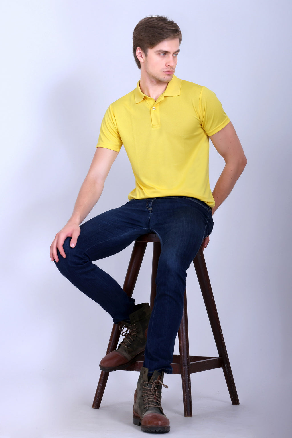 Sports Republic Acti-Play Dryfit Polo T-Shirt in Golden Yellow - 6