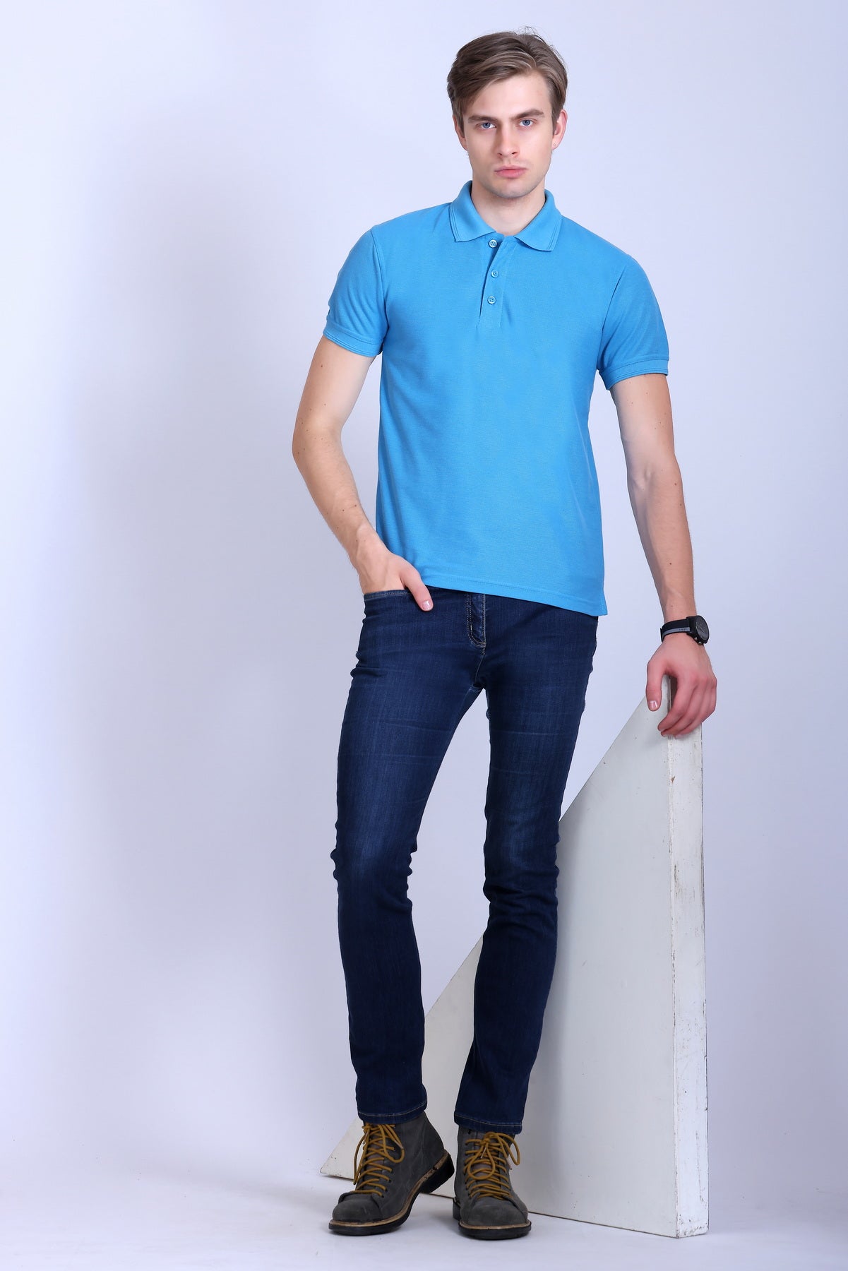PIKMEE Promo-Tees Polo T-Shirt in Aqua Blue - image 7