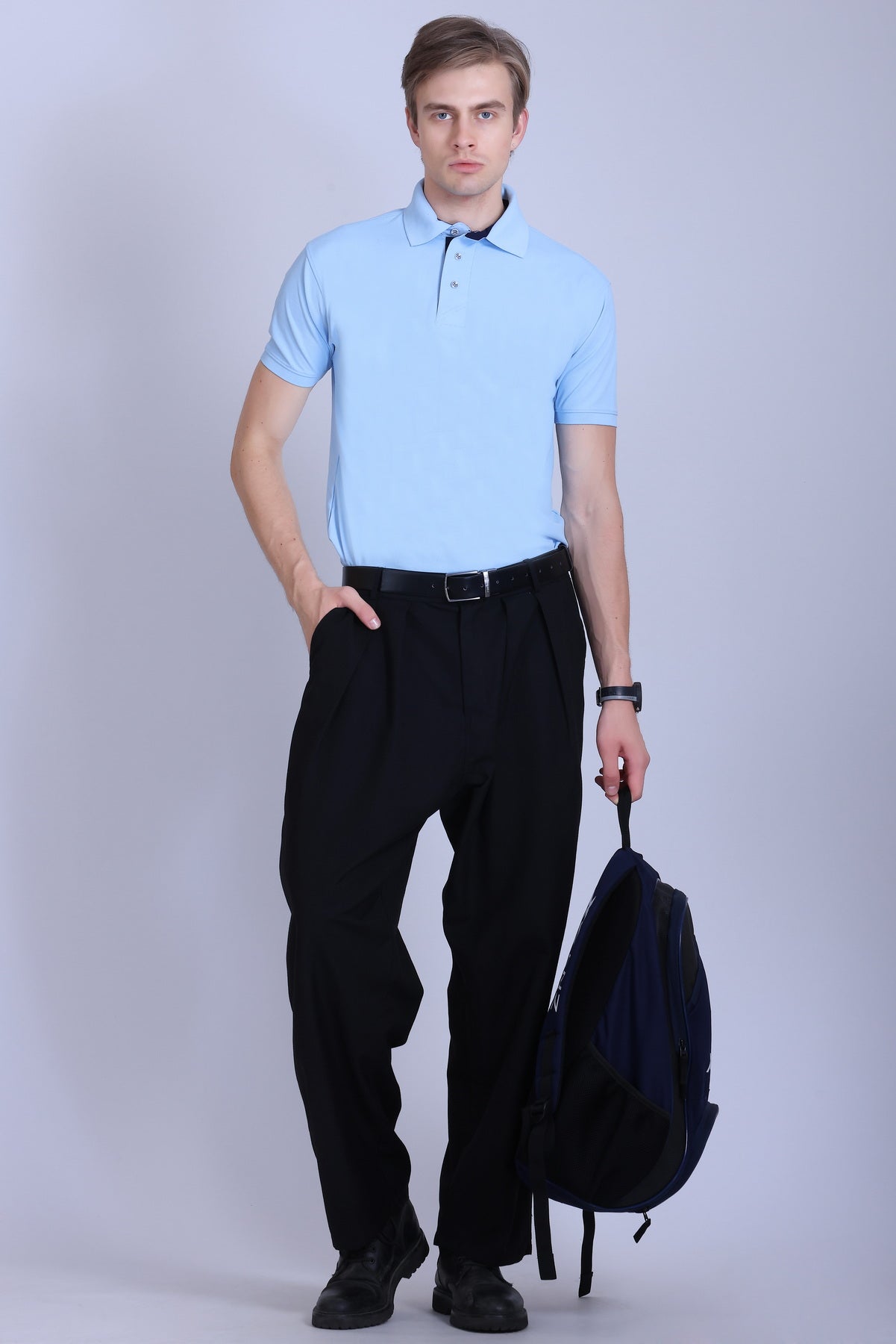 WINBARG Spanish Polo T-Shirt in Ice Blue - image 6