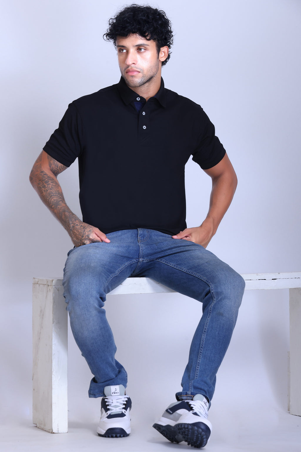 WINBARG Spanish Polo T-Shirt in Graphite - image 6