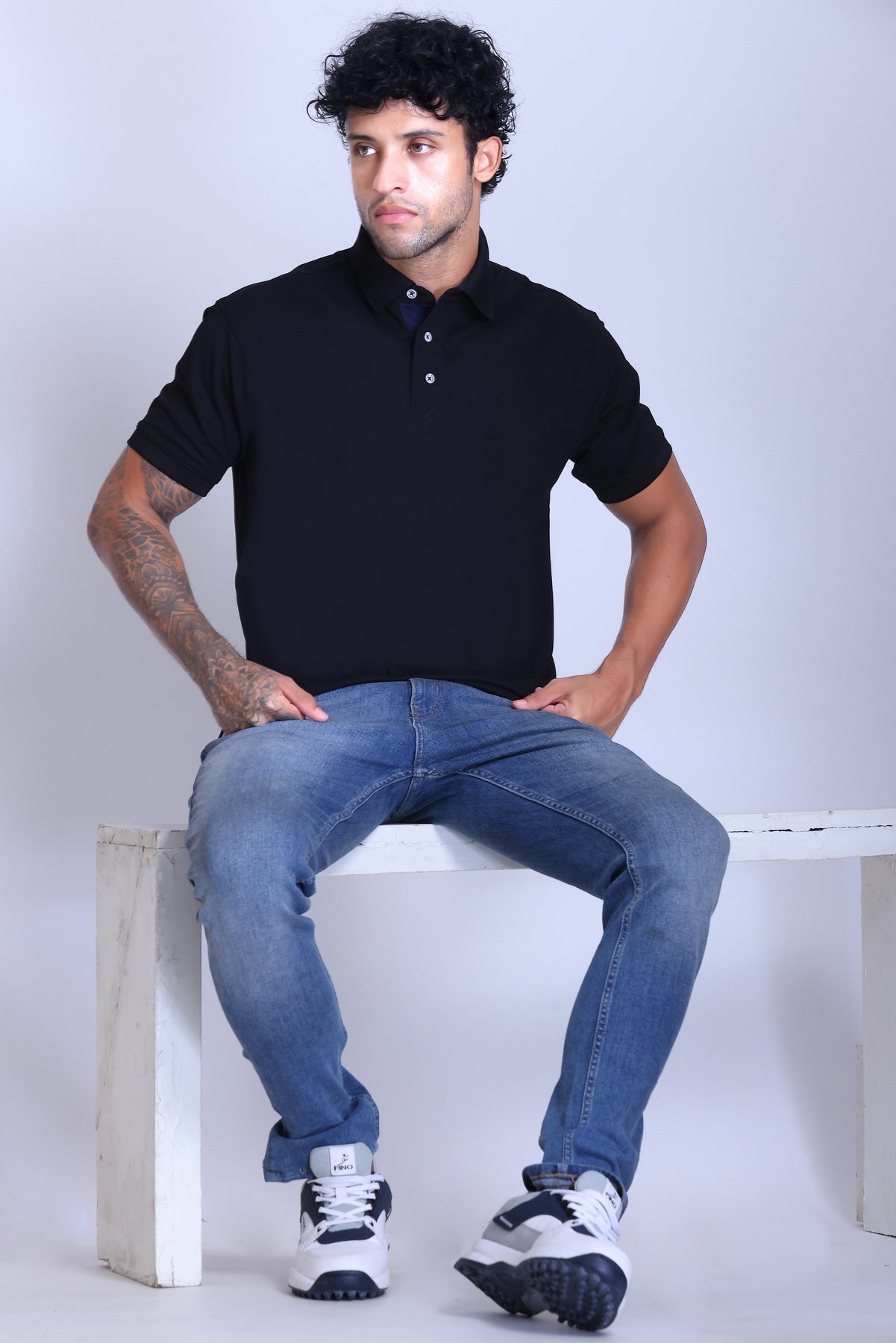 WINBARG Spanish Polo T-Shirt in Graphite - image 6