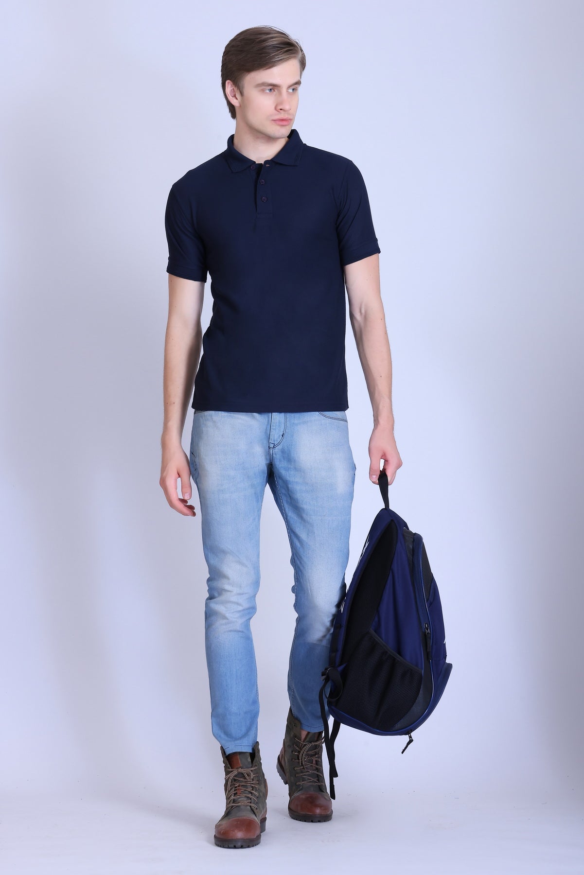 PIKMEE Promo-Tees Polo T-Shirt in Navy Blue - image 7
