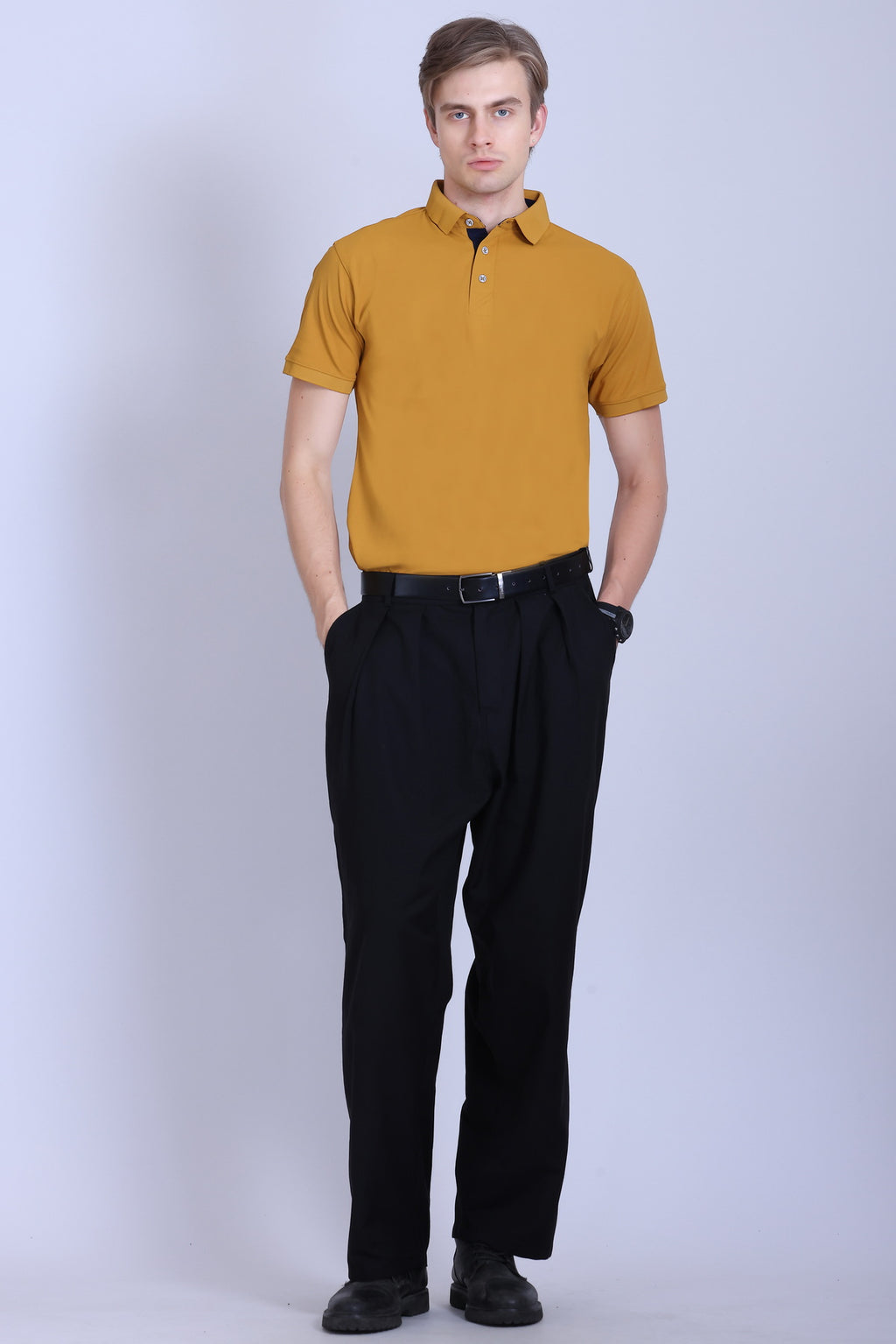 WINBARG Spanish Polo T-Shirt in Mustard - image 6