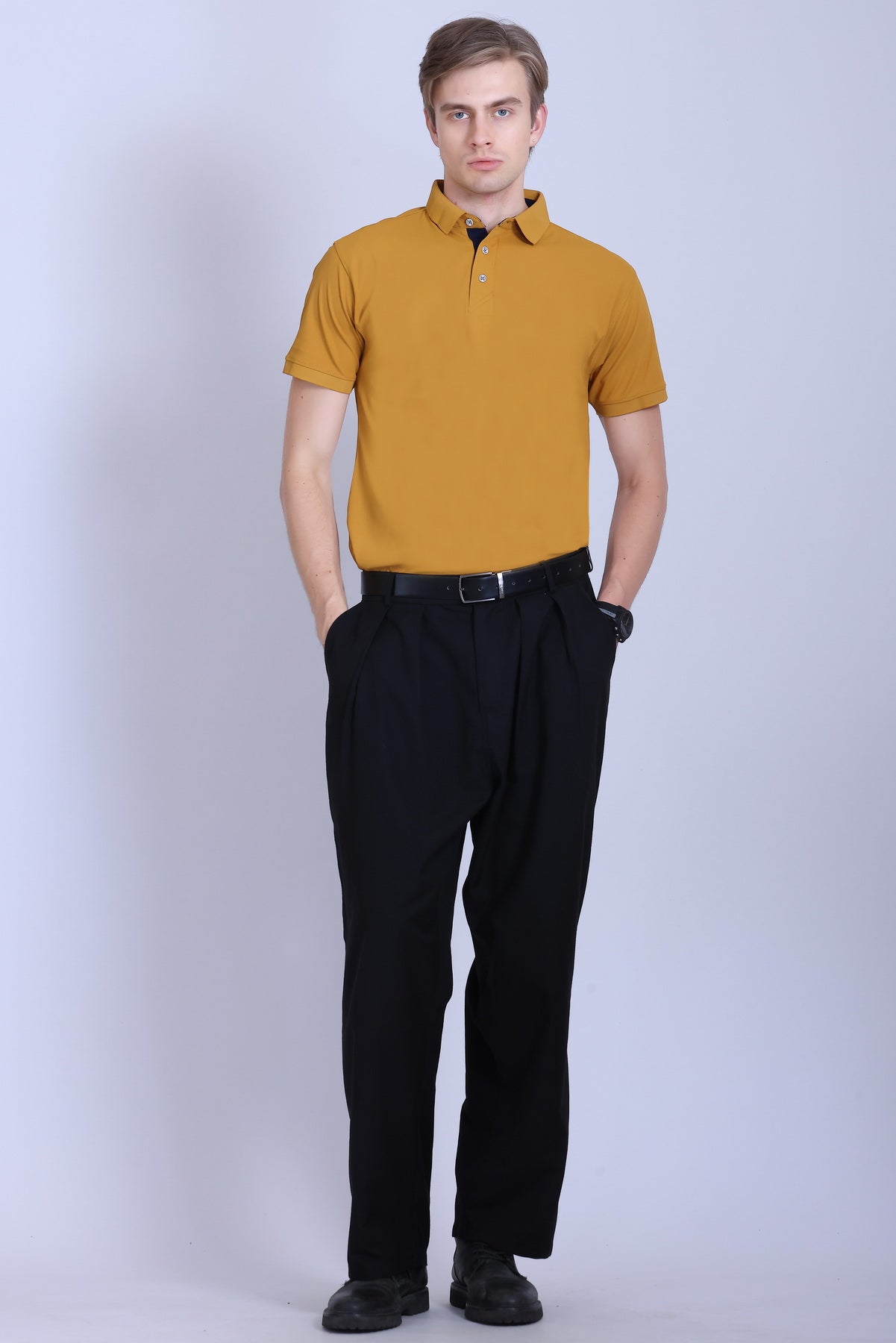 WINBARG Spanish Polo T-Shirt in Mustard - image 6