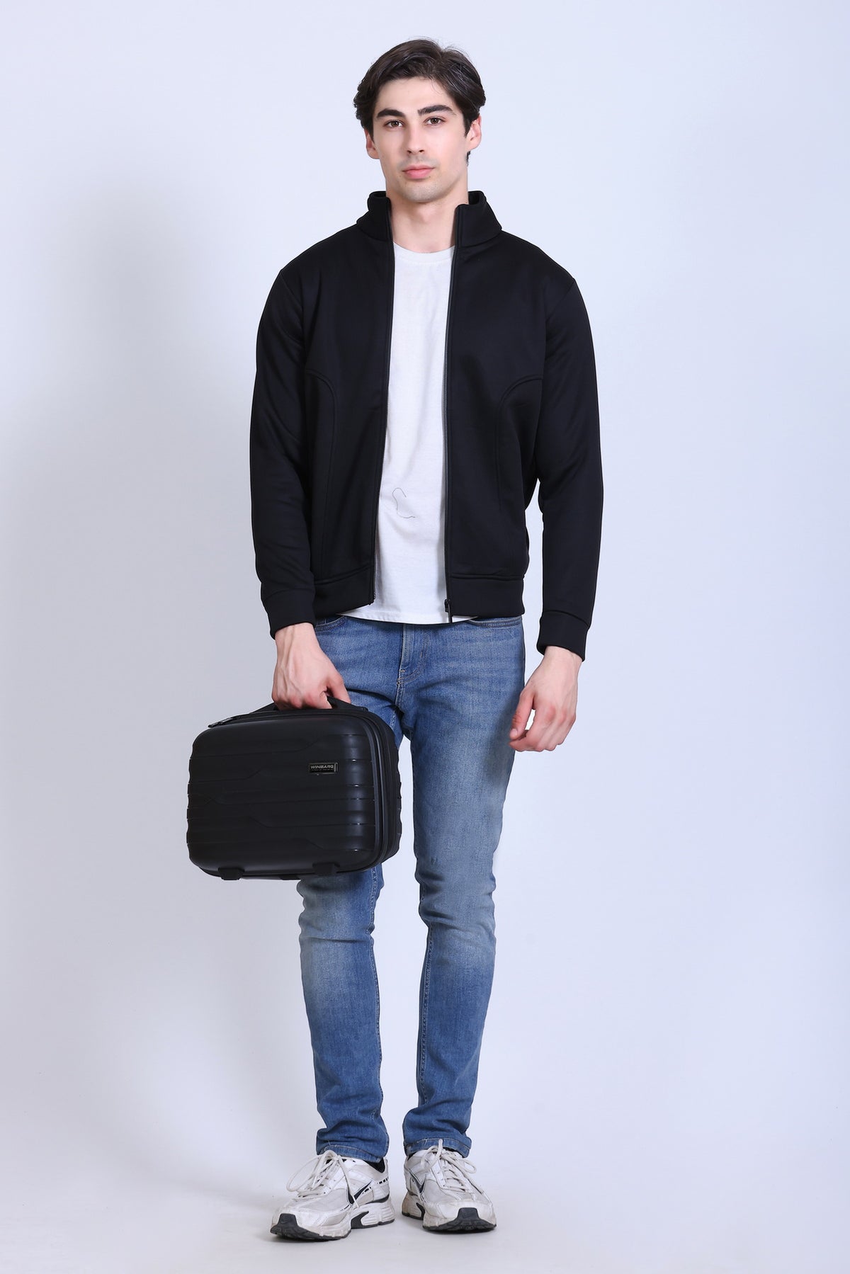 Winbarg Full Sleeve Bonded Fleece Men's Jacket - Black