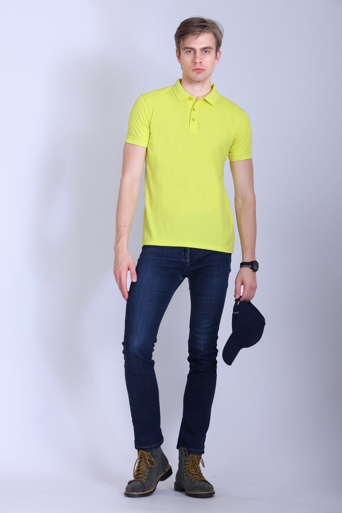 PIKMEE Titlis Polo T-Shirt in Lemon Yellow - image 7