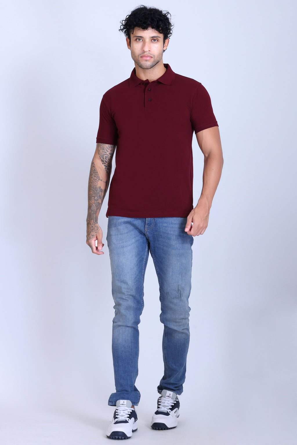 PIKMEE Fastees Polo T-Shirt in Maroon - image 7