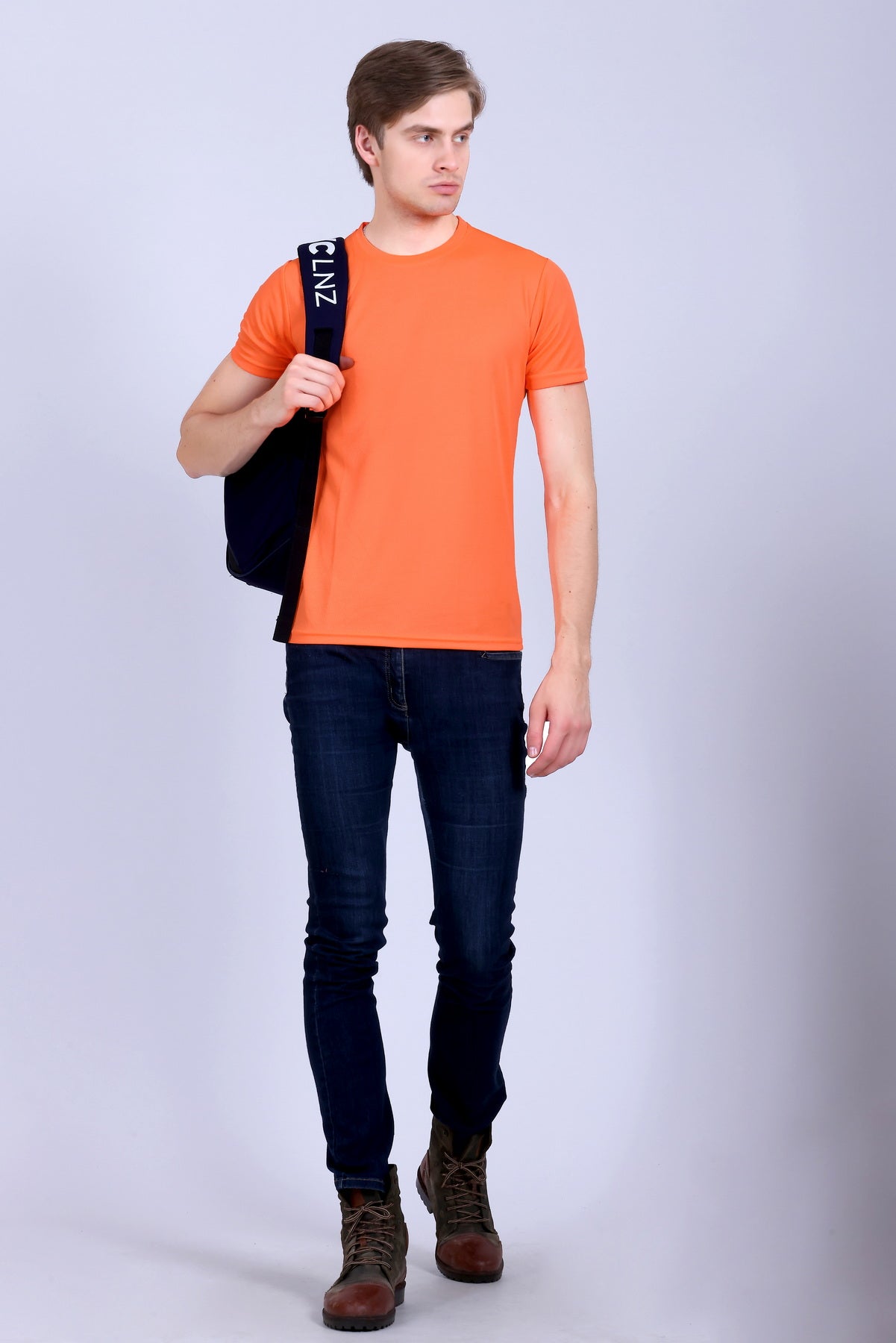 Sports Republic Acti-Runn Dryfit Crew Neck T-Shirt in Fluorescent Orange - 6