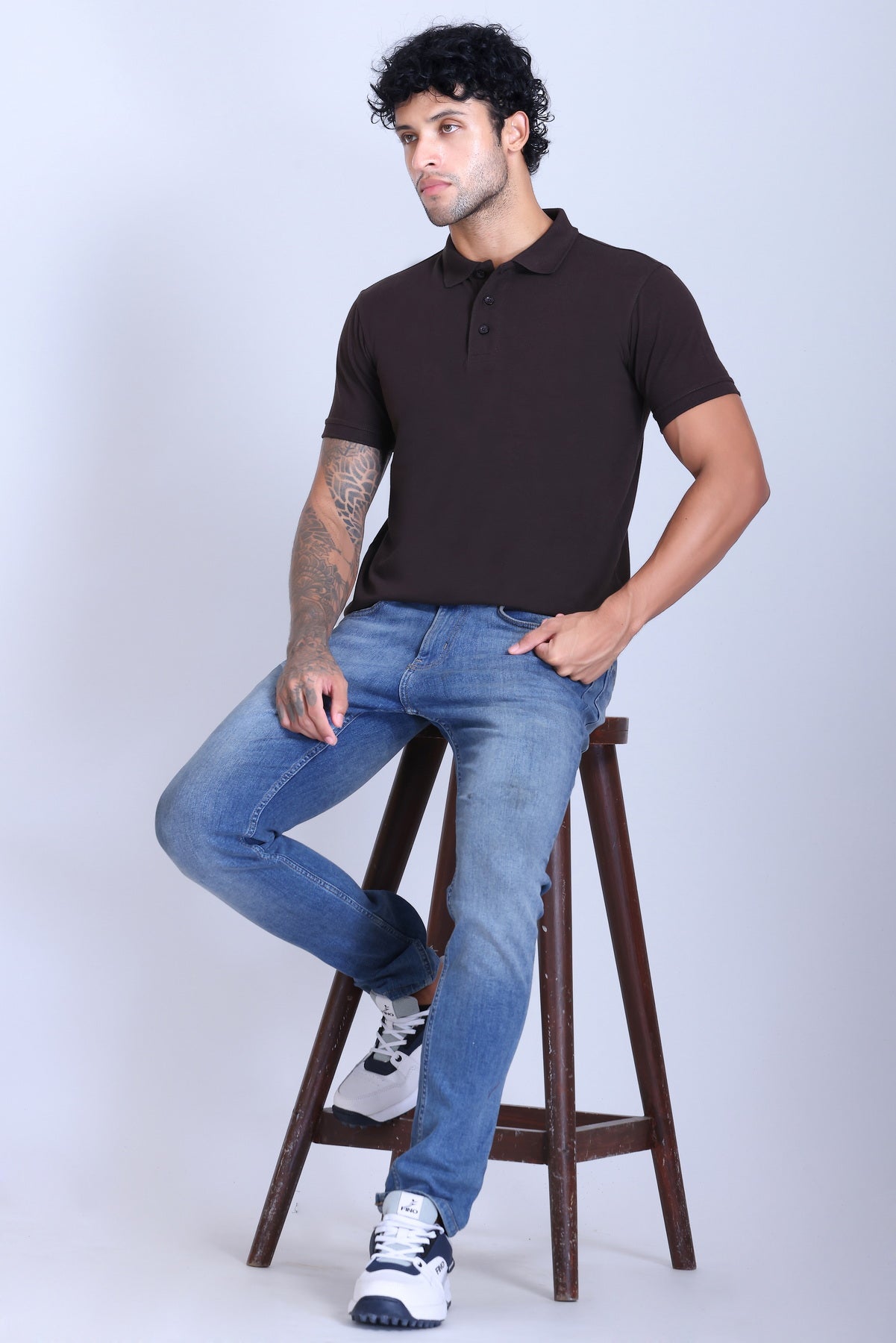 PIKMEE Fastees Polo T-Shirt in Chocolate Brown - image 7