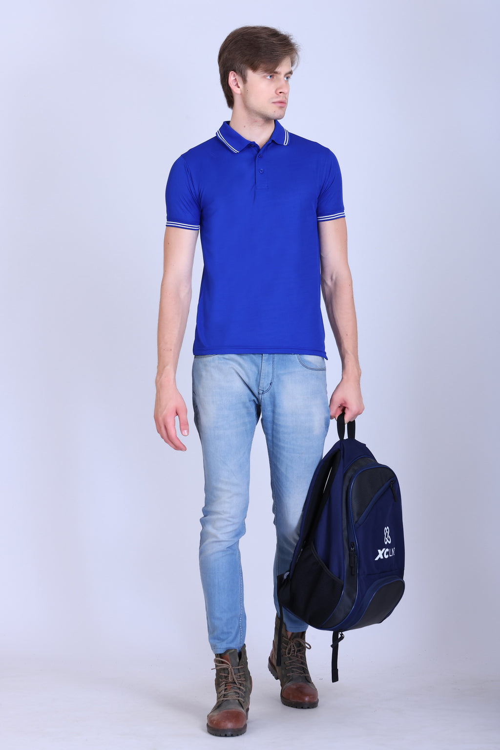 Sports Republic Acti Hy:Dry Dryfit Polo T-Shirt in Royal Blue With White Tipping - 6